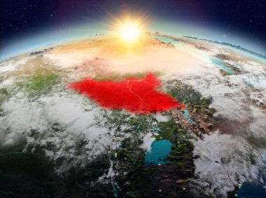 Sunrise uzaydan Güney Sudan