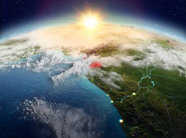 Ekvator Ginesi Sunrise uzaydan