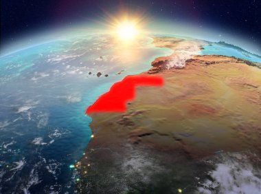 Batı Sahra Sunrise uzaydan