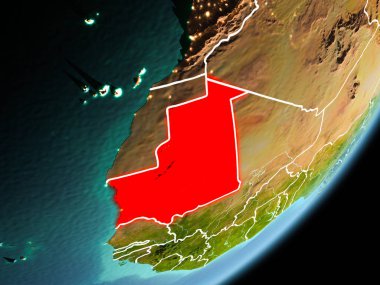 Yörünge görünümü Moritanya