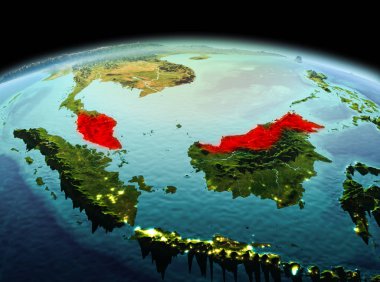 Malezya uzayda Dünya gezegeninde