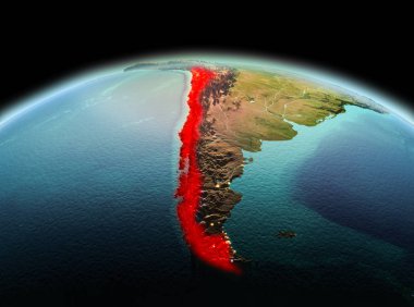 Planet Earth uzayda Şili