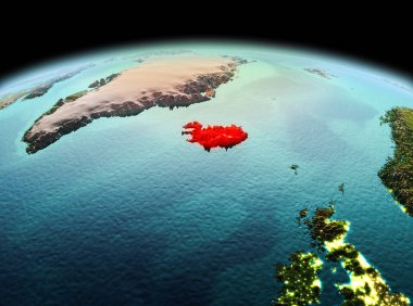 Planet Earth uzayda İzlanda