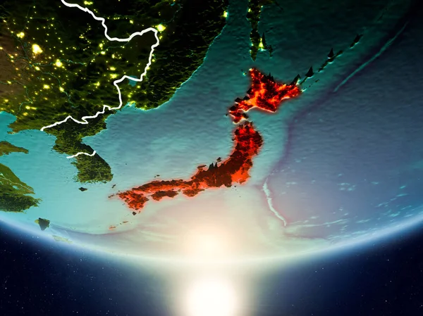 Planet Earth Güneş ile Japonya