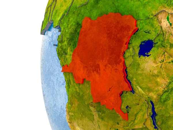 Demokratik Kongo Cumhuriyeti haritası modeli bir küre