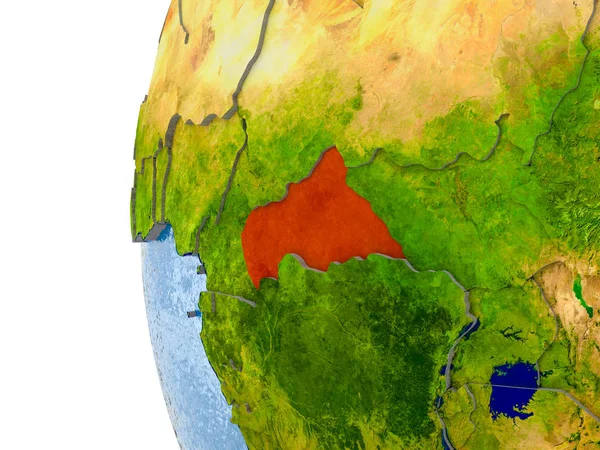 Mapa de África Central en el modelo de globo —  Fotos de Stock