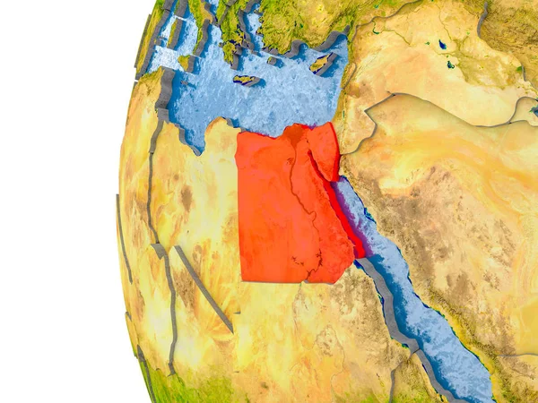 Mapa Egypta na modelu zeměkoule — Stock fotografie