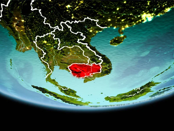 Kamboçya'da akşam kırmızı