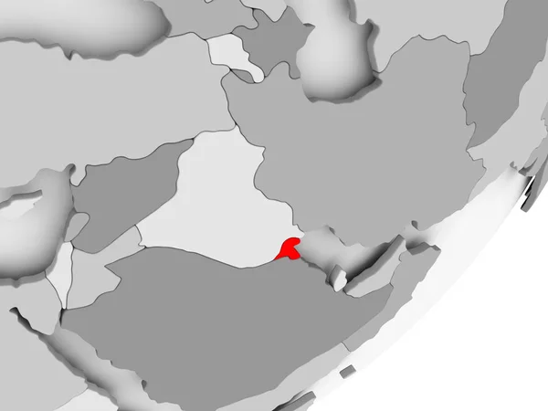Kuwait in rot auf grauer Karte — Stockfoto
