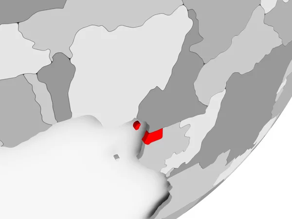 Guinea Ecuatorial en rojo en el mapa gris — Foto de Stock