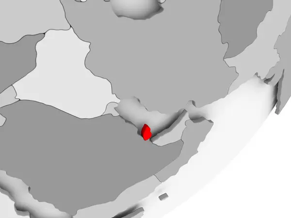 Катар в червоний колір на сірий карті — стокове фото