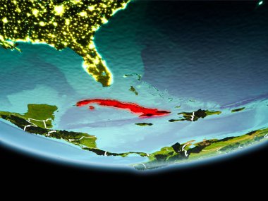 Küba'da akşam kırmızı