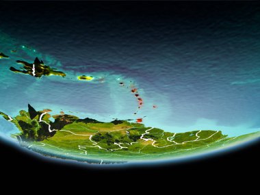 Caribbean akşam kırmızı