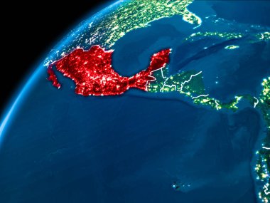 Meksika Haritası geceleri
