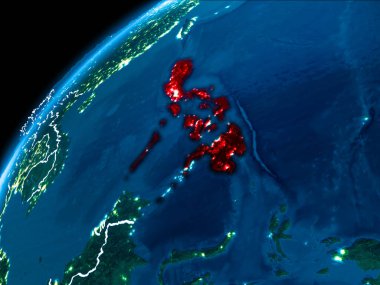 Filipinler Haritası geceleri