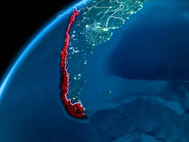 Şili haritası geceleri