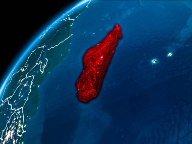 Madagaskar Haritası geceleri