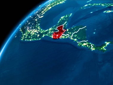 Guatemala Haritası geceleri