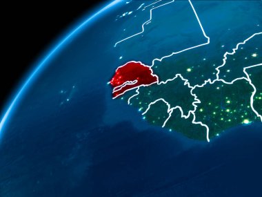Senegal Haritası geceleri