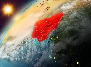 Planet Earth günbatımı içinde Nigeria