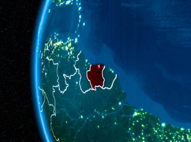 Surinam gece yeryüzünde