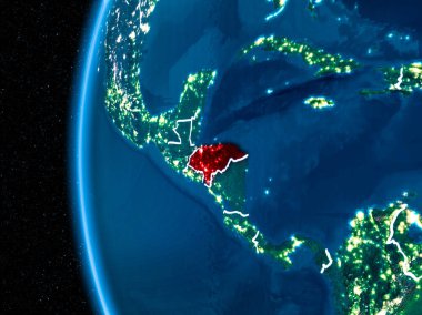 Honduras gece yeryüzünde