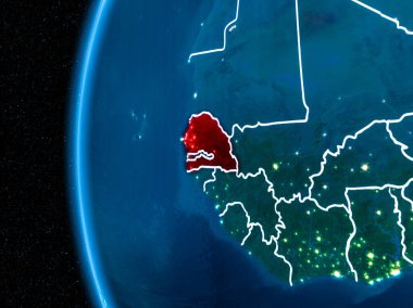 Senegal gece yeryüzünde