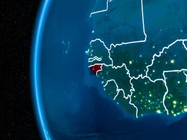 Gine-Bissau gece yeryüzünde