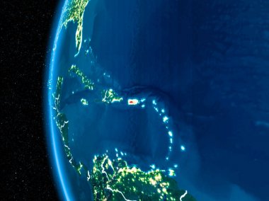 Porto Riko gece yeryüzünde