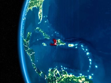 Haiti gece yeryüzünde