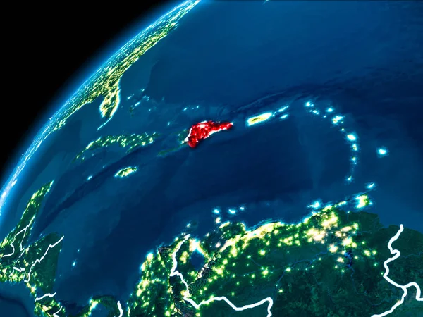 Geceleri Dominik Cumhuriyeti haritası