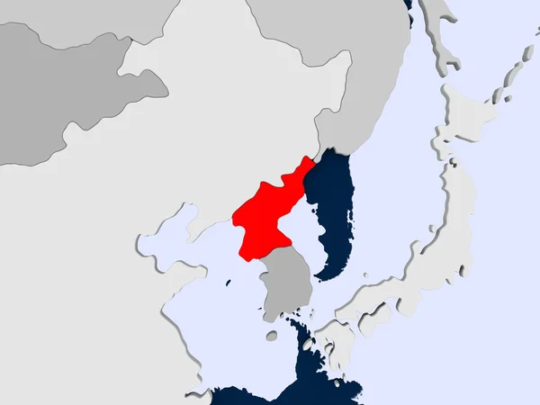 Mapa Korei Północnej — Zdjęcie stockowe