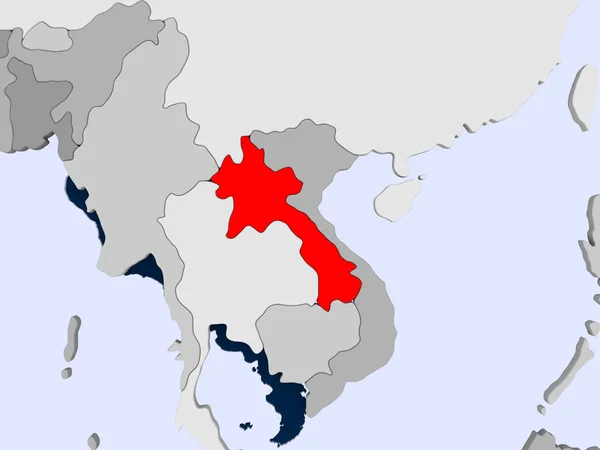 El mapa de Laos — Foto de Stock