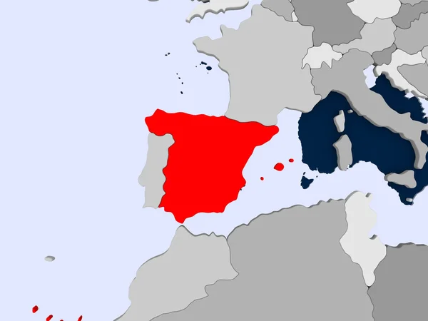 Карта Испании — стоковое фото