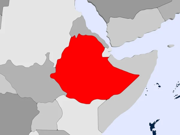 Mapa z Etiopie — Stock fotografie