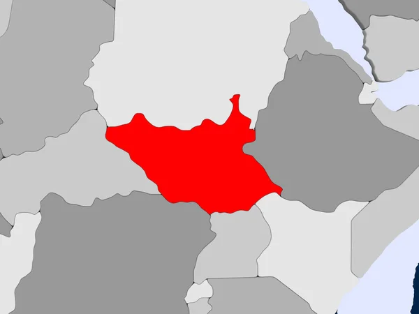 Mapa Jižní Súdán — Stock fotografie