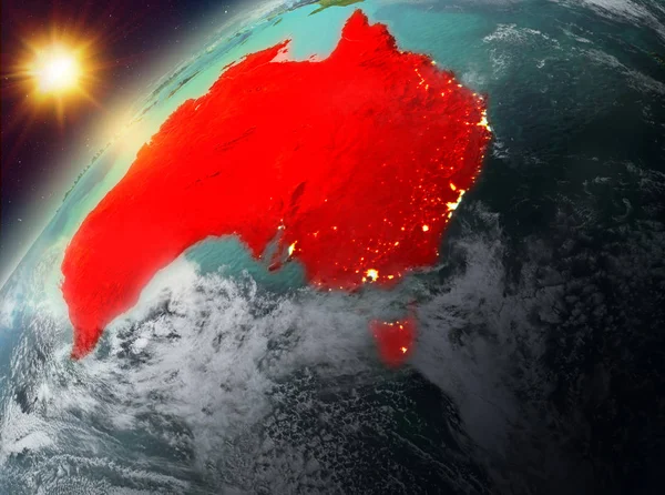 Planet Earth günbatımı, Avustralya