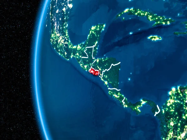 El Salvador gece yeryüzünde