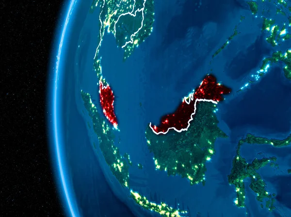 Malezya gece yeryüzünde