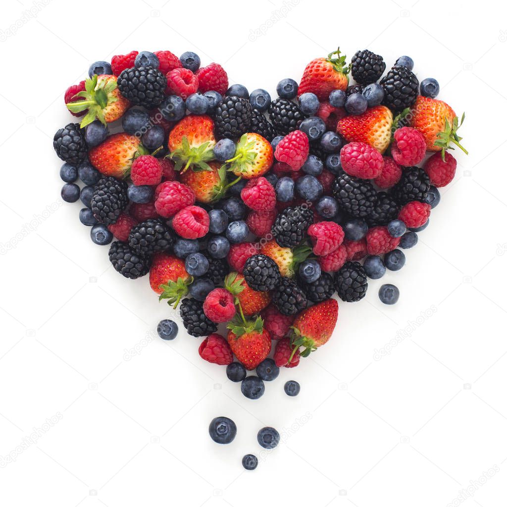 Heart composition of various berries