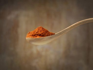 tahta kaşık Chilis toz biber