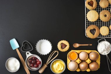 fırın ve ev yapımı kurabiye için malzemeler