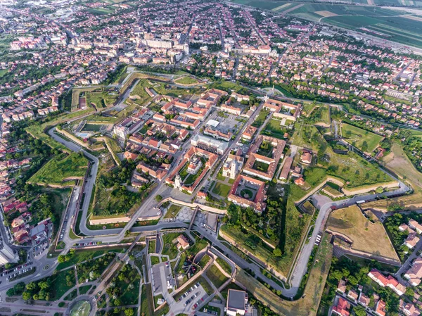 Aerial view of Alba Iulia - Alba Carolina medieval fortress in A — Stock Photo, Image