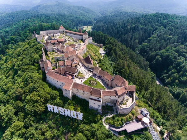 Fortaleza de Rasnov em Brasov, Transilvânia, Roménia — Fotografia de Stock