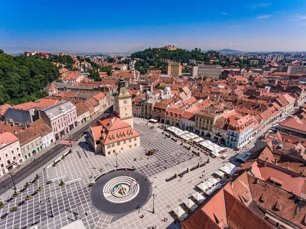 Brasov centro de la ciudad visto desde arriba — Foto de Stock