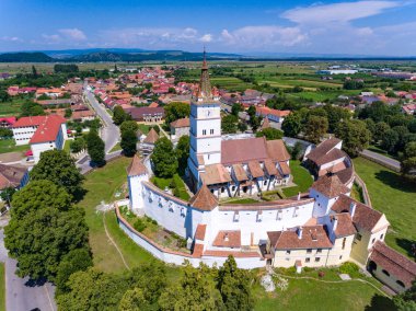 H köyün Harman Sakson kuvvetlendirilmiş Kilisesi havadan görünümü