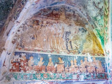 Harman, Romanya, Temmuz 2017: t uzanan Harman kilise freskler