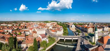 Oradea panoramic shot in the city centre  clipart