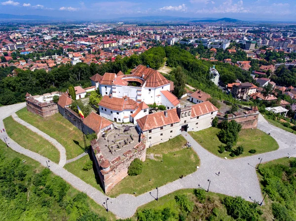 Vista aérea de la fortaleza de Brasov — Foto de Stock