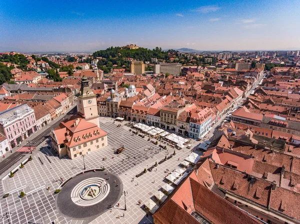 Brasov centro de la ciudad visto desde arriba — Foto de Stock